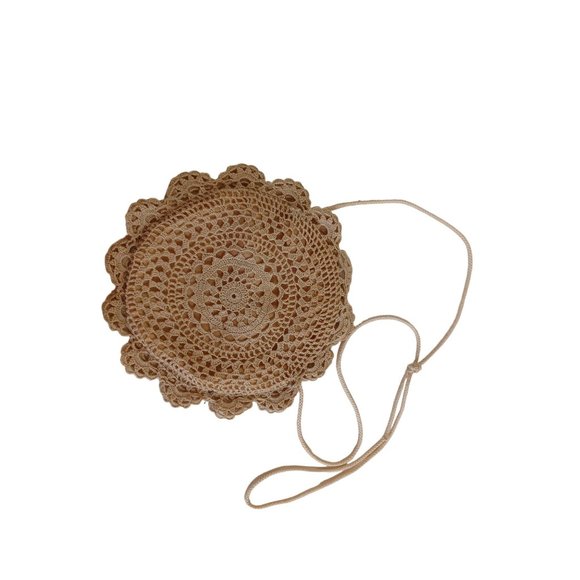 Mister Ernest Crochet 7.5" Evening Bag Shoulder String 17.5" Lined Vtg Hong Kong - Picture 1 of 9